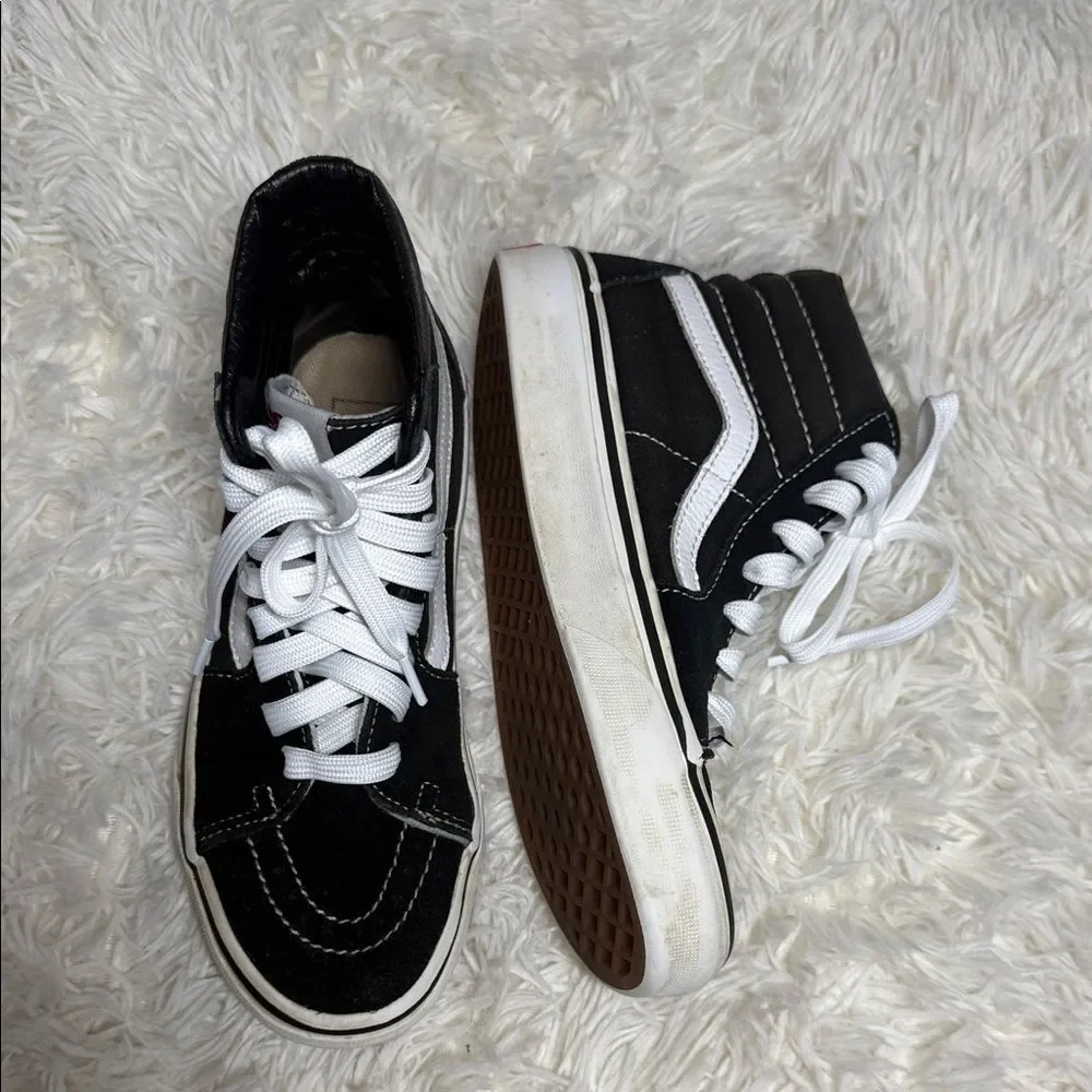 Vans Black and White Kids High-Top Sneakers